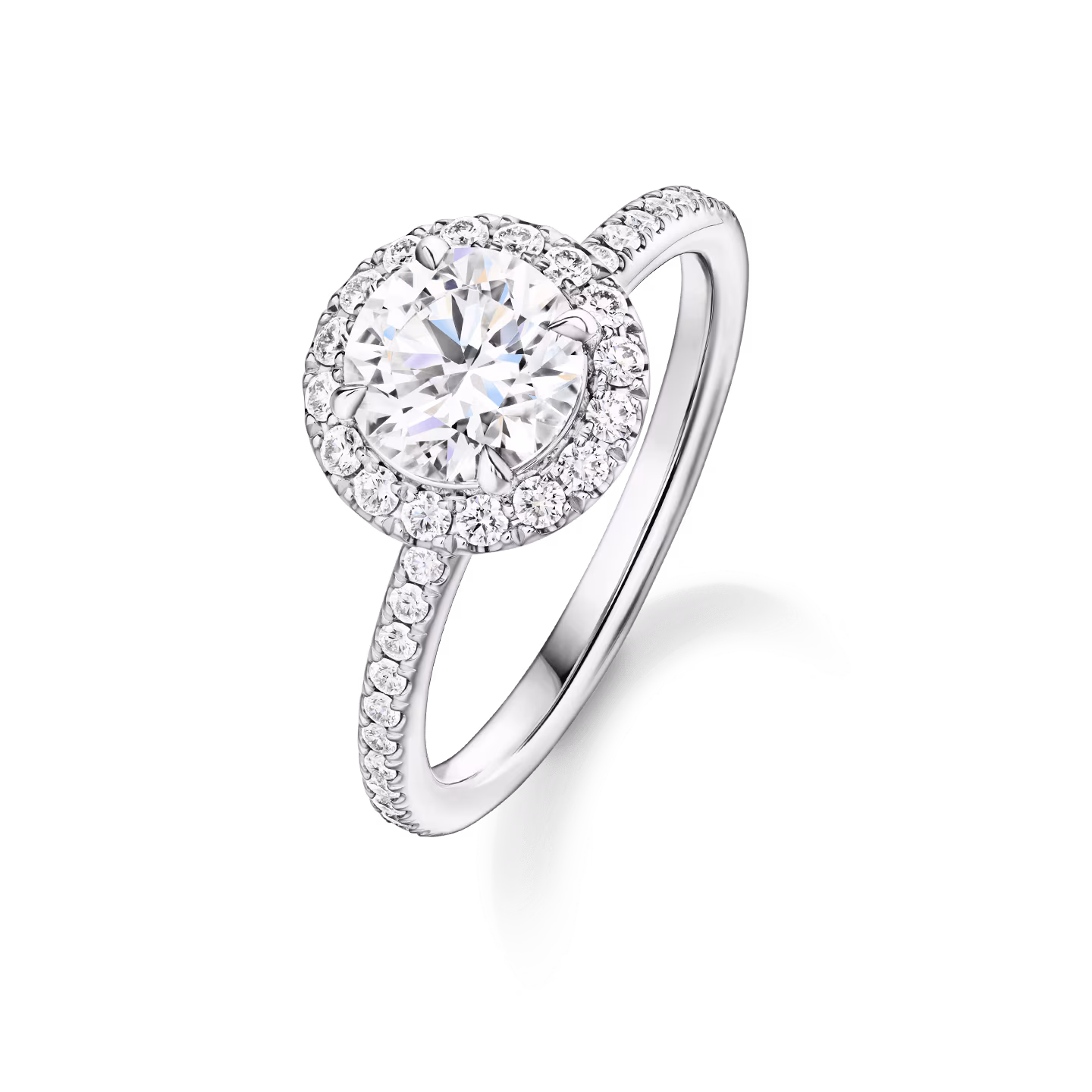 The One Round Brilliant Diamond Micropavé Engagement Ring
